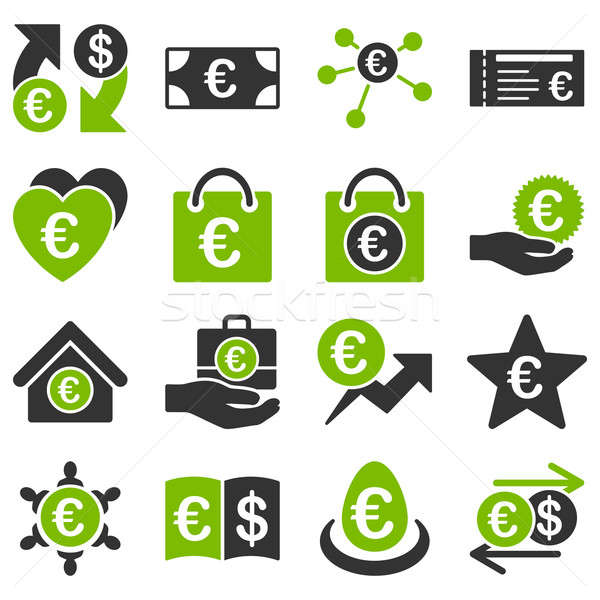 Euro banking business and service tools icons Stock photo © ahasoft