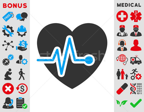 Szív pulzus ikon vektor stílus szimbólum Stock fotó © ahasoft
