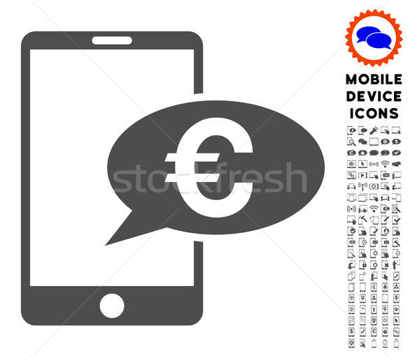 Euro Mobile Message Icon with Set Stock photo © ahasoft