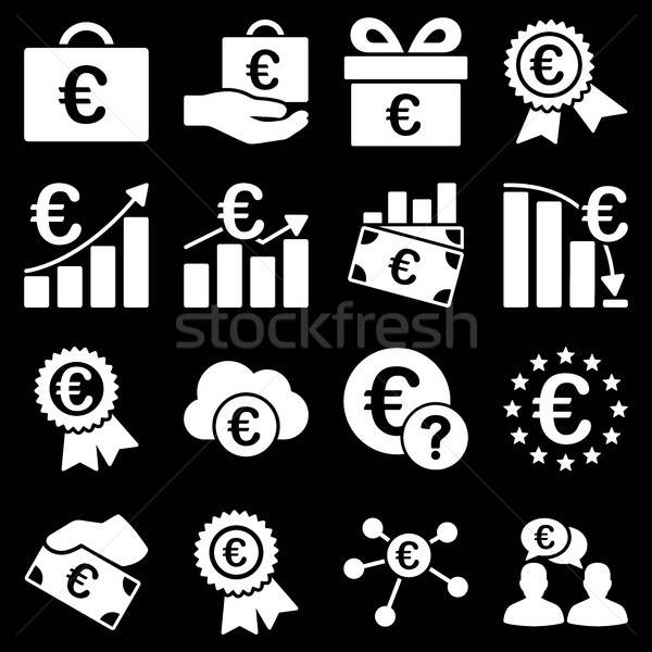 歐元 銀行業 業務 服務 工具 圖標 商業照片 © ahasoft