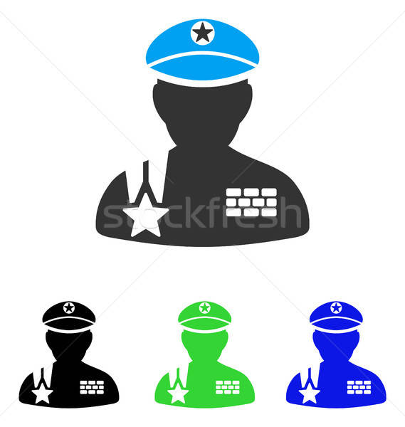 Foto stock: Ejército · general · icono · vector · estilo · gráfico