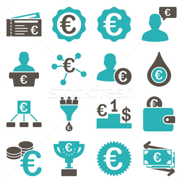 Euros bancaires affaires Ouvrir la outils icônes [[stock_photo]] © ahasoft