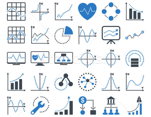 Stock photo: Dotted Charts Icons