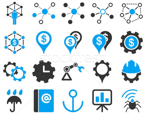 Business links and industry icon set.  Stock photo © ahasoft