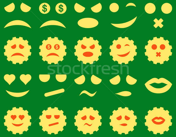 Tool, gear, smile, emotion icons Stock photo © ahasoft