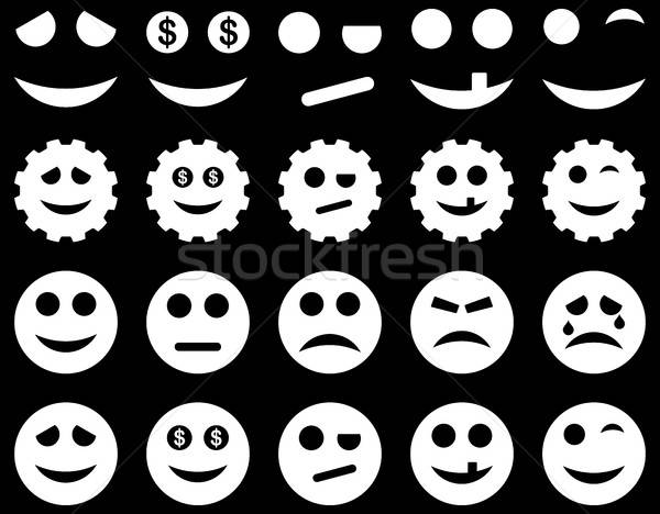 Unelte unelte zâmbeşte emoticoane icoane vector Imagine de stoc © ahasoft