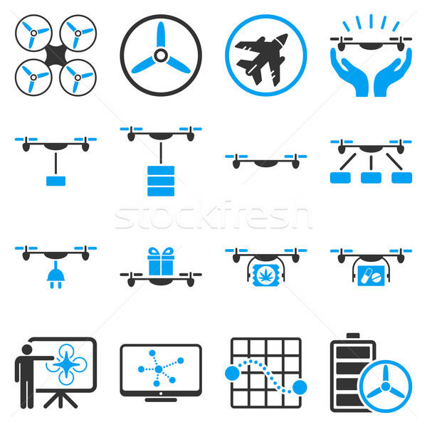 Drone shipment icon set Stock photo © ahasoft