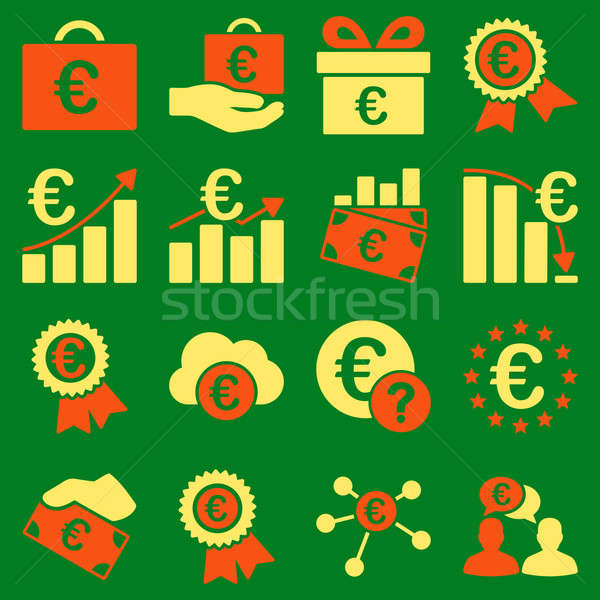 Euro banking business and service tools icons Stock photo © ahasoft