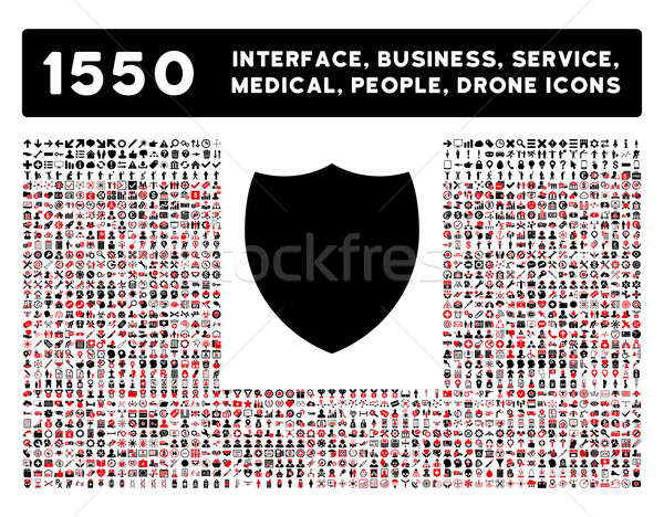 Escudo ícone mais interface negócio ferramentas Foto stock © ahasoft