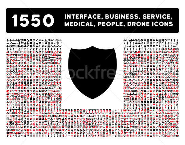 Shield Icon and More Interface, Business, Tools, People, Medical, Awards Flat Glyph Icons Stock photo © ahasoft