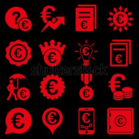 Euro banking business and service tools icons Stock photo © ahasoft