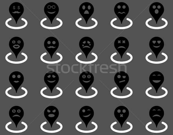 Smiled location icons Stock photo © ahasoft