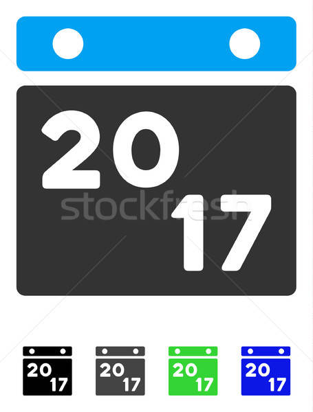 2017 Calendar Page Flat Icon Stock photo © ahasoft