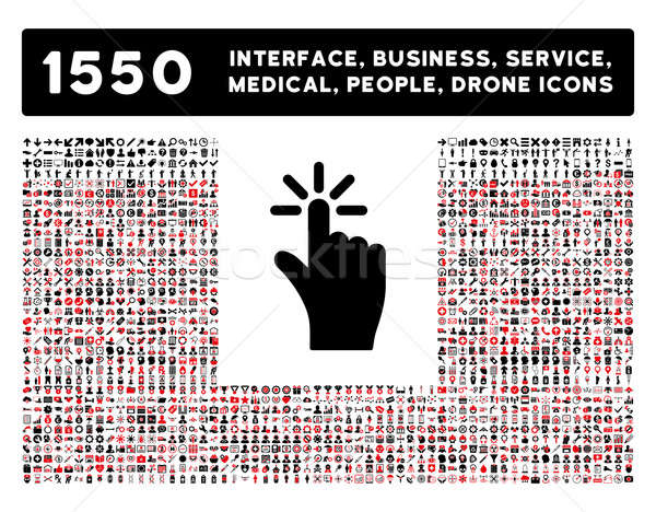 Click Icon and More Interface, Business, Tools, People, Medical, Awards Flat Glyph Icons Stock photo © ahasoft