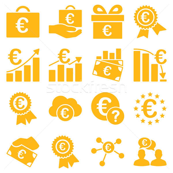 Euro bancaire business dienst tools iconen Stockfoto © ahasoft