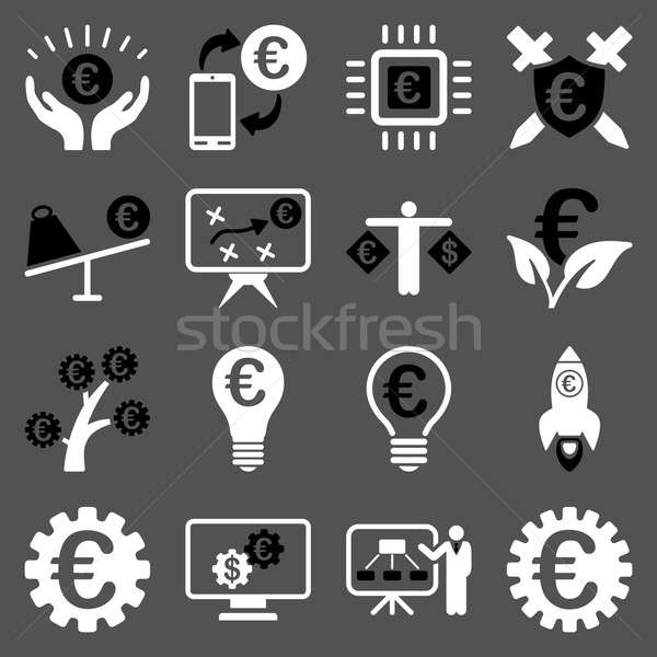 Euro banking business and service tools icons Stock photo © ahasoft