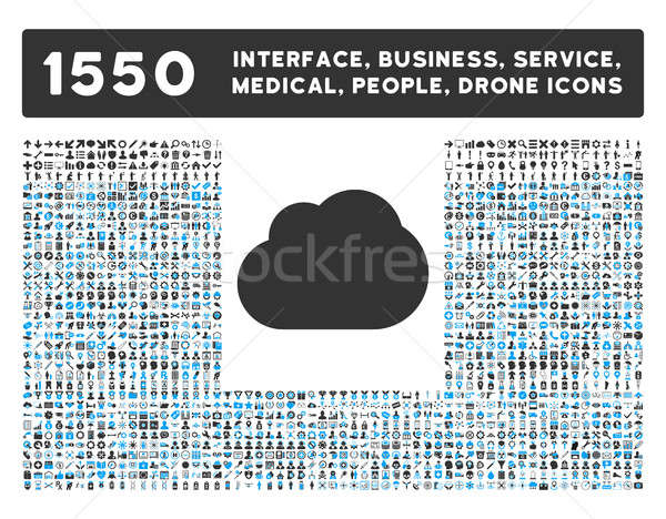 ícone nuvem mais interface negócio ferramentas pessoas Foto stock © ahasoft