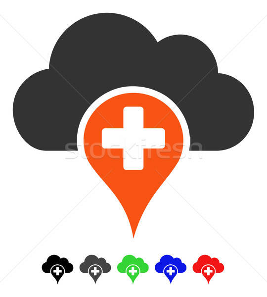 Médico nuvem ícone vetor cor Foto stock © ahasoft