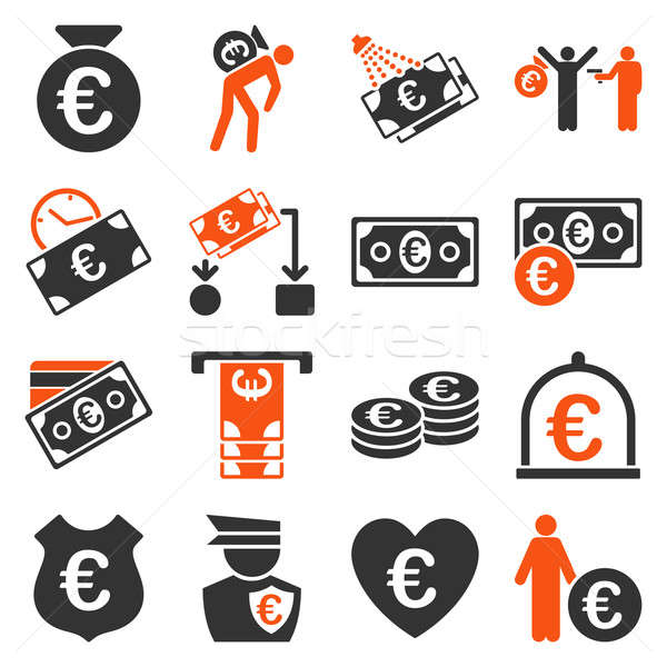 Euro banking business and service tools icons Stock photo © ahasoft