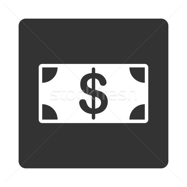 Bankbiljet icon vierkante knop witte grijs Stockfoto © ahasoft