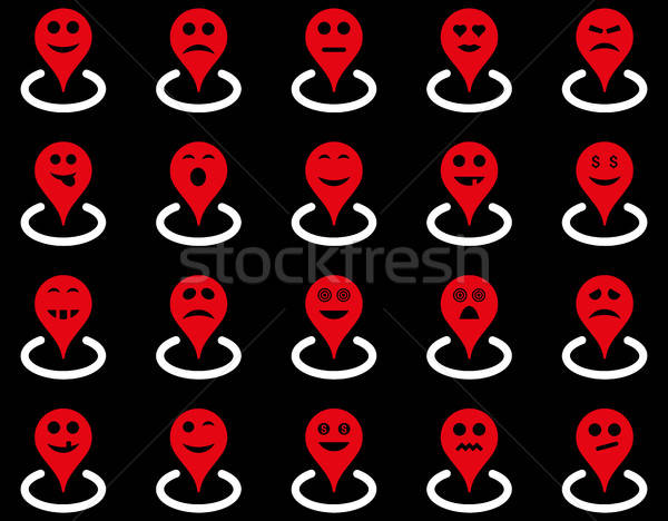 Smiled location icons Stock photo © ahasoft