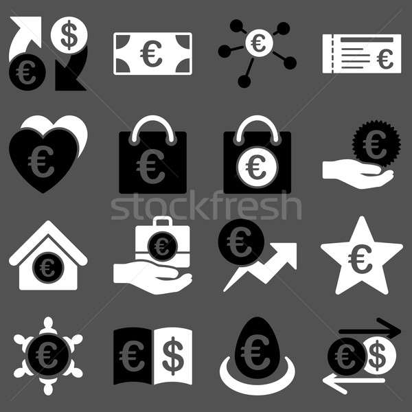 Euro banking business and service tools icons Stock photo © ahasoft