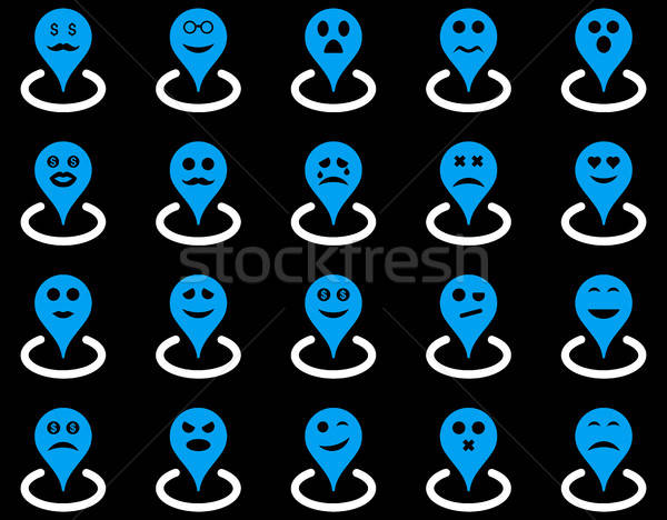 Smiled location icons Stock photo © ahasoft