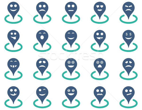 Smiled location icons Stock photo © ahasoft