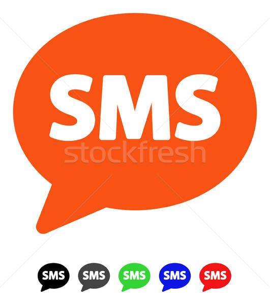 Sms ikon vektör renkli renk siyah Stok fotoğraf © ahasoft