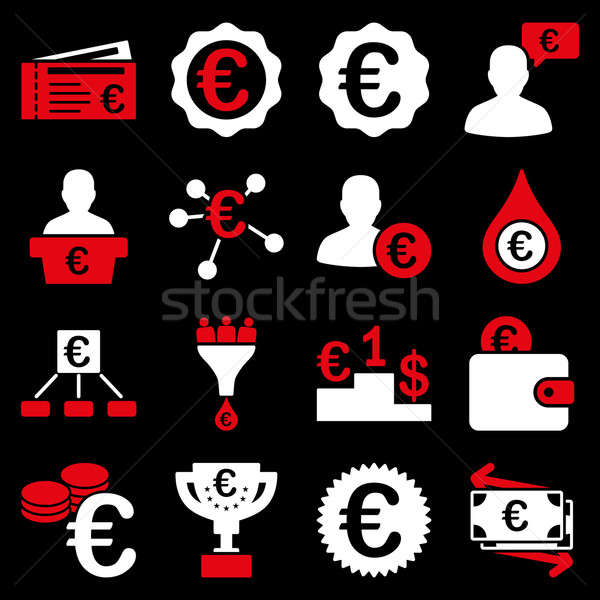 Euros bancaires affaires Ouvrir la outils icônes [[stock_photo]] © ahasoft