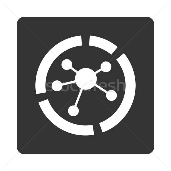 Kapcsolatok diagram ikon stílus fehér szürke Stock fotó © ahasoft