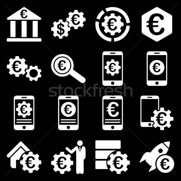 Stock photo: Euro banking business and service tools icons