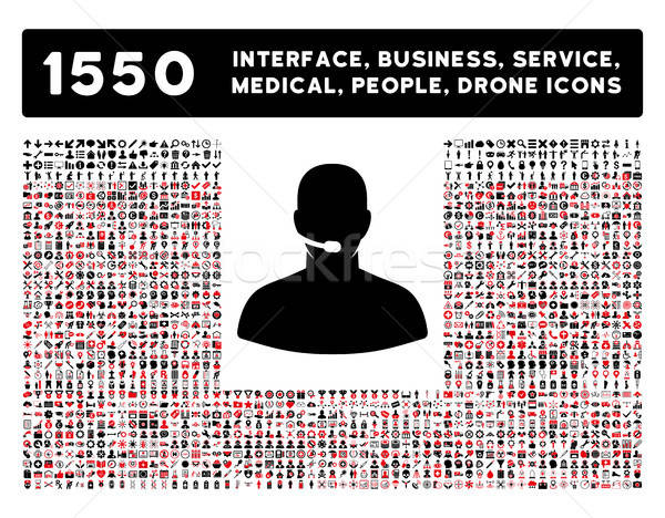 ストックフォト: コールセンター · アイコン · もっと · インターフェース · ビジネス · ツール