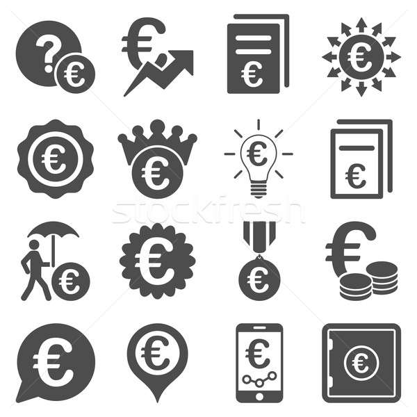 Euro bancaire business dienst tools iconen Stockfoto © ahasoft