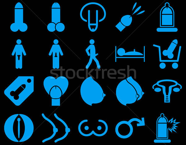 Stock photo: Sexual adult bicolor icons