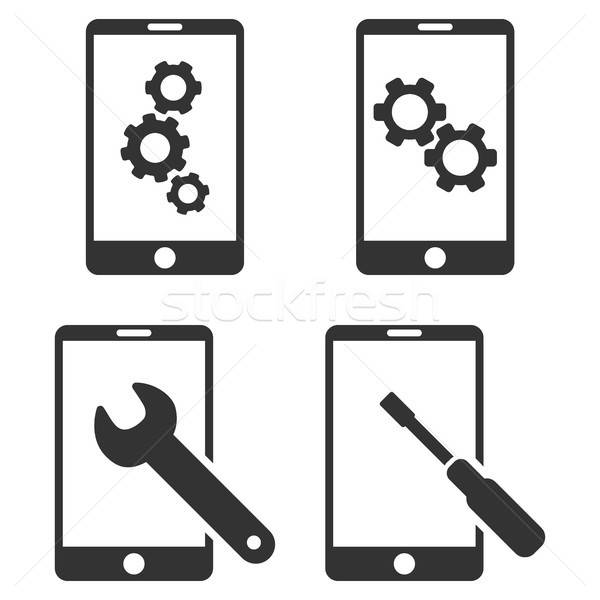 Smartphone Setup Tools Vector Flat Icon Set Stock photo © ahasoft