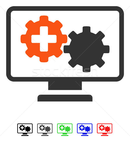 Medical Process Gears Monitoring Flat Icon Stock photo © ahasoft