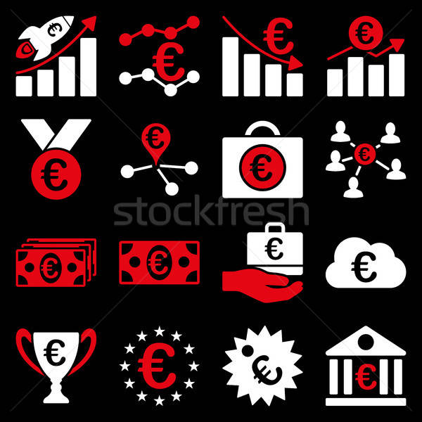 Euro banking business and service tools icons Stock photo © ahasoft