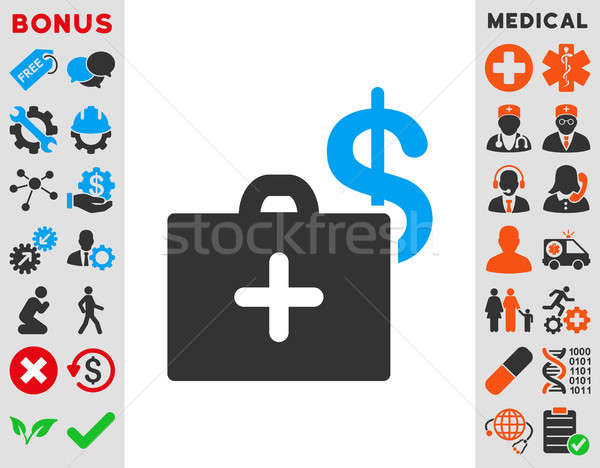 [[stock_photo]]: Médicaux · fonds · icône · style · symbole · bleu