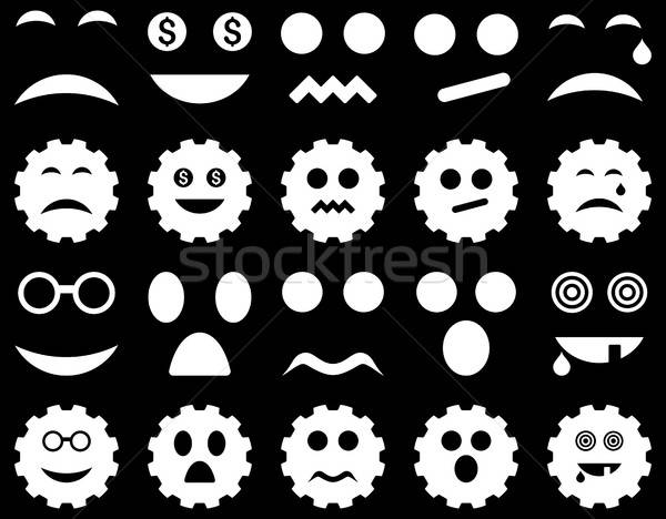 Tool, gear, smile, emotion icons Stock photo © ahasoft