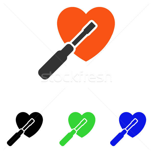 Coração afinação vetor ícone pictograma ilustração Foto stock © ahasoft
