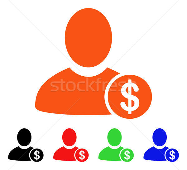 Bankier vector icon stijl symbool Stockfoto © ahasoft
