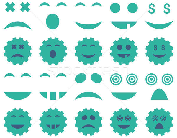 Tool Gang Lächeln Emotion Symbole Set Stock foto © ahasoft
