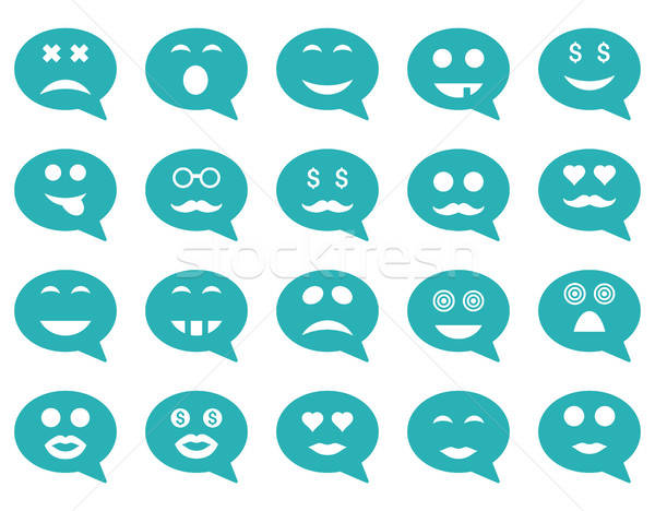 Chat emotion smile icons Stock photo © ahasoft