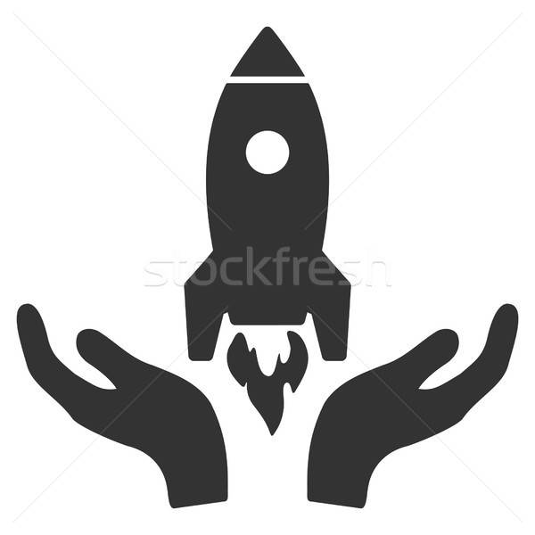 Rakete Inbetriebnahme Vektor Symbol grau Schnittstelle Stock foto © ahasoft