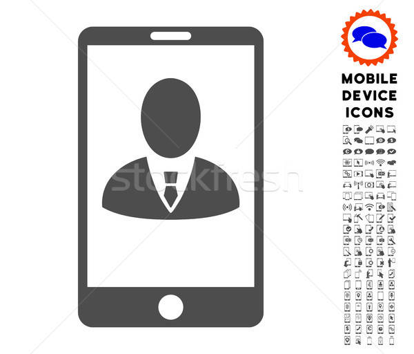 Stock photo: Phone Customer Profile Icon with Set