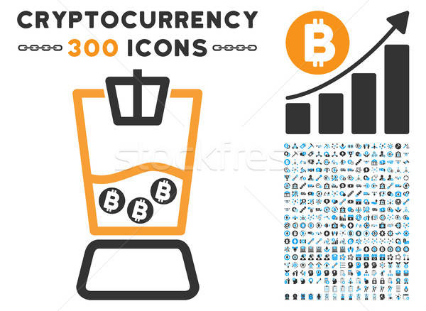 Bitcoin Blender Flat Icon with Stock photo © ahasoft