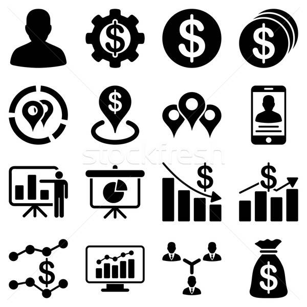 [[stock_photo]]: Bancaires · affaires · graphiques · icônes · symboles · noir