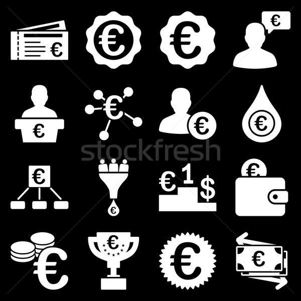 Foto stock: Euros · bancario · negocios · servicio · herramientas · iconos