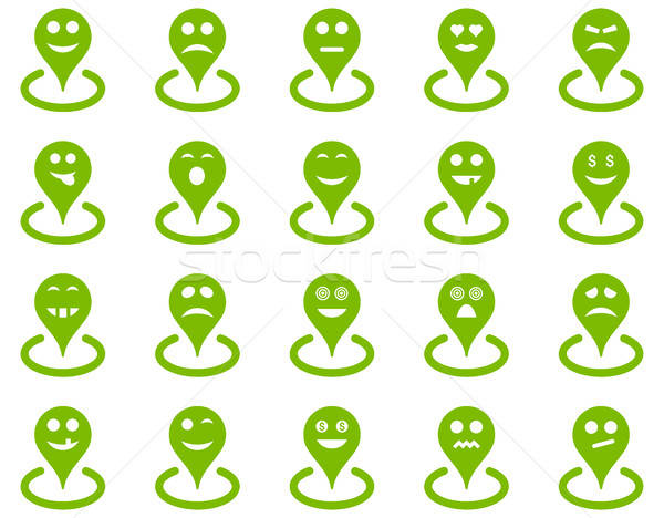 Smiled location icons Stock photo © ahasoft